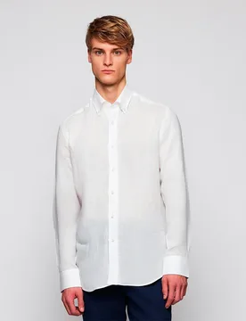 Camisa de hombre casual manga larga 100% lino - Mirto - FashionsVida