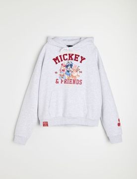 Felpa con cappuccio in cotone Mickey and Friends - grigio chiaro