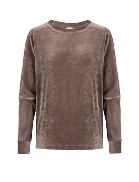 Loungewear Sweater VELVET DREAM milk n coffe hellbraun L damen