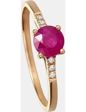 Anillo de oro, diamantes y rubí - El Corte Inglés - FashionsVida