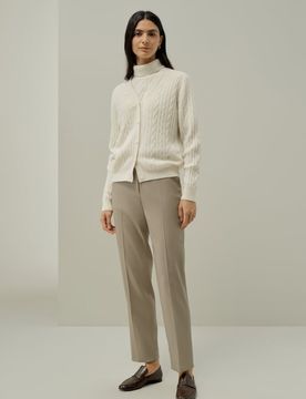 Cardigan Donna in Baby Cashmere a Trecce, Maglione Classico Morbido XL