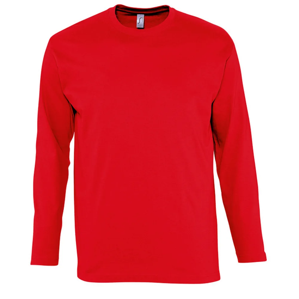 Mens Monarch Long Sleeve T-Shirt (Red) - Size 4xl - SOLS - FashionsVida