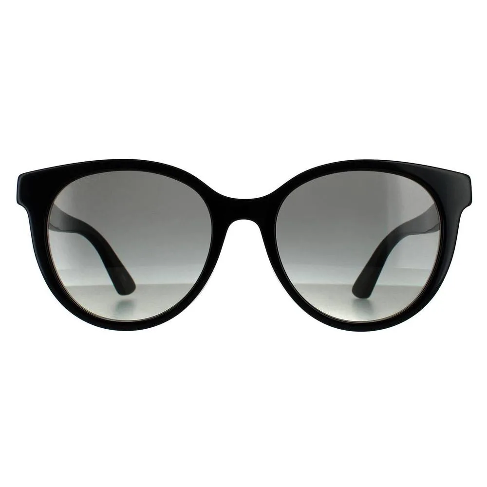 Women's Round Black Grey Gradient Sunglasses - Black - Size: One Size - Gucci - FashionsVida