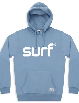 Mens Surf Organic Cotton Hoodie - Faded Denim - Silverstick - FashionsVida