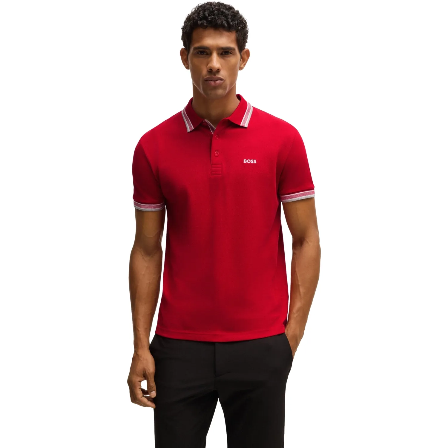 HUGO BOSS Polo Paddy, rot/weiss 6xl - BOSS - FashionsVida