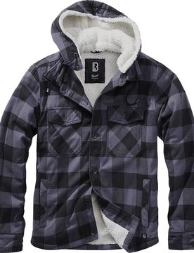 Übergangsjacke - Lumberjacket Hooded - S bis 3XL - für Männer - Größe 3XL - schwarz/grau - Männer - male