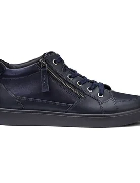 Women's Wide Fit 'Rapid' Hi-Top Trainers in Navy Size: 6 - Navy - Size: 6 - Hotter - FashionsVida