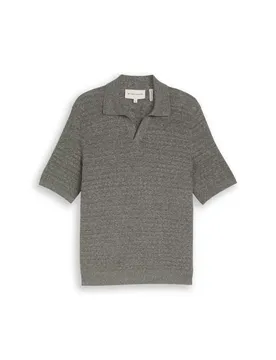 S knit polo with linen mix male