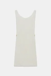 Abito mini all'uncinetto donna bianco