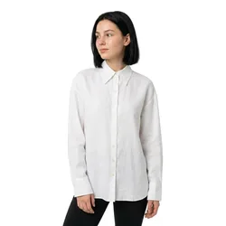 Camicia A Maniche Lunghe Cleo Oversize Linen Blend Bright White 34