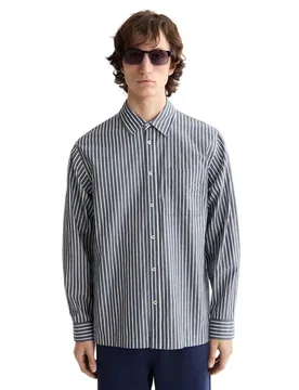 Camicia A Maniche Lunghe Striped Relaxed Fit Sky Captain Stripes M - Scotch & Soda - FashionsVida