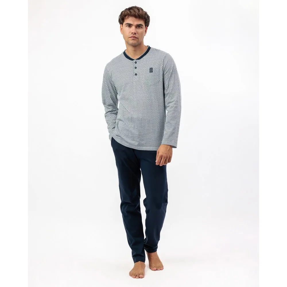 Pijama largo de hombre de punto de color - Admas - FashionsVida