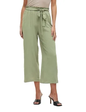 Pantalon Josa Belted Culotte Oil Green 36 - Vila - FashionsVida