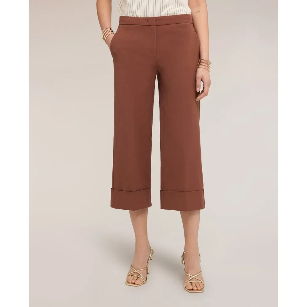 Pantalones de mujer cropped the tailoring lab ajuste regular cierre con corchete y cremallera - Motivi - FashionsVida
