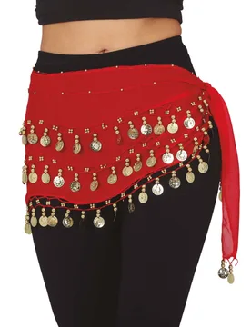 Orientalischer Gürtel in Rot mit Münzen - FIESTAS GUIRCA, S.L. - FashionsVida
