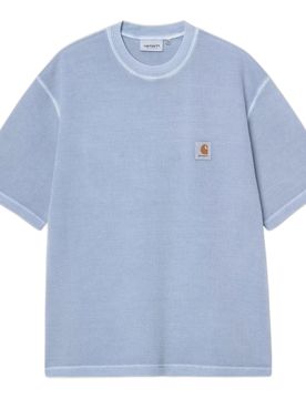 T-shirt s/s nelson waffle t-shirt - gentle blue garment dyed