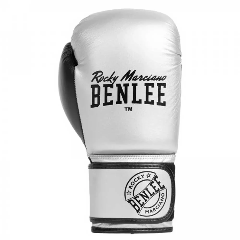 Gants De Boxe Artificiels Cuir Carlos Silver / Black 14 oz - Benlee - FashionsVida