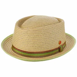 Andy Green Pork Pie Straw Hat by - nature-green - Size: 56 cm