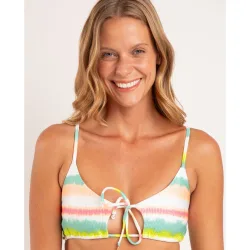 Top de bikini deportivo estampado con relleno