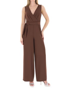Jumpsuit scollo a V MARRONE S