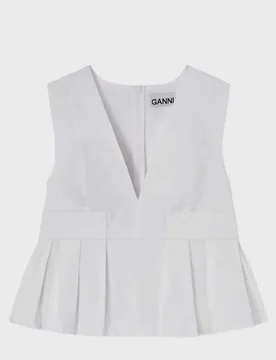 GANNI Top White - Ganni - FashionsVida