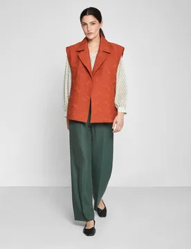 Chaleco de vestir de mujer con cuello solapa sin bolsillos - Trucco - FashionsVida