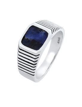 KUZZOI Anillo azul noche / plata