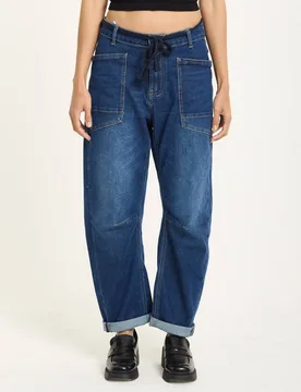 Women's Utility Pocket Denim Jeans in Blue Size: Small - Blue - Size: S - House of Holland - FashionsVida