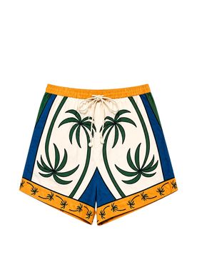 Farmhouse-Allover Print Cotton Drawstring Waist Shorts