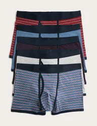 Pack Cotton Stretch Striped Trunks Multi male