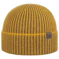 Twotone Wool Beanie Hat with Cuff by - yellow - Size: One Size
