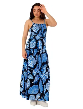 Vestito Senza Maniche Paradise Maxi Indigo S