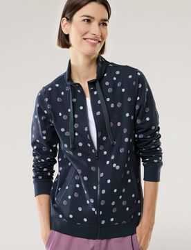 Sweat Jacke Soft Touch, nicht notwendig#normale Größen, Farbe Blau, 50, weich gebürstete Baumwolle Innenseite angeraut Damen