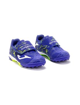 Scarpe calcio blu e gialle per terreno duro Super Copa Jr 2404 27
