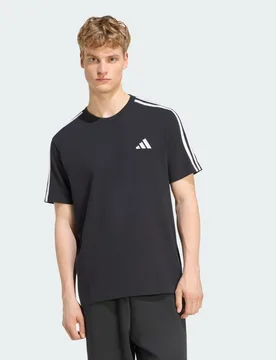 T-shirt Essentials 3-Stripes in jersey, con logo sul petto a sinistra XL Black / White - Adidas - FashionsVida