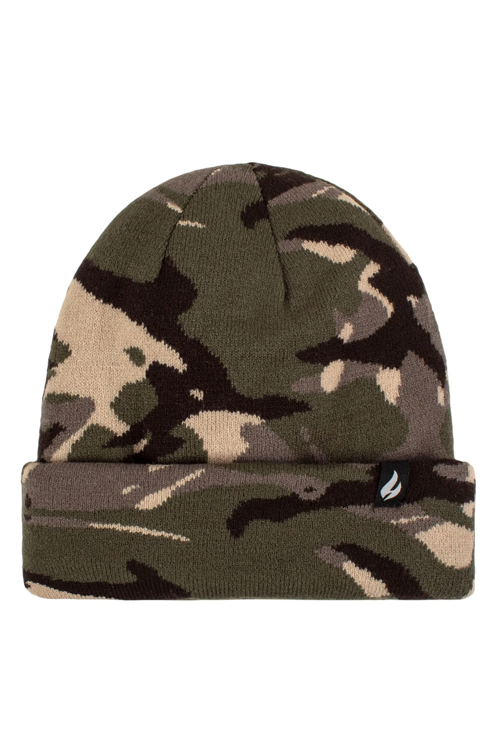 Mens 1 Pack Turn Over Cuff Thermal Hat Camo One Size - Multi Coloured - Size: One Size - Heat Holders - FashionsVida
