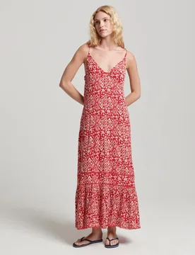 Vestito Senza Maniche Vintage Long Beach Cami Boho Red 2XS - Superdry - FashionsVida