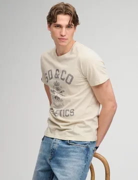 Superdry Herren Gothic Varsity T-shirt Cream - Größe: M - 39.99 - FashionsVida