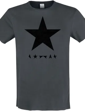T-Shirt - Amplified Collection - Black Star - S bis 3XL - für Männer - Größe M - charcoal - Lizenziertes Merchandise! - Männer - male - David Bowie - FashionsVida