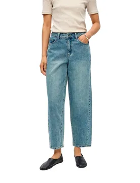 Jeans Miu Zoe Barrel Ankle Light Blue Denim 34