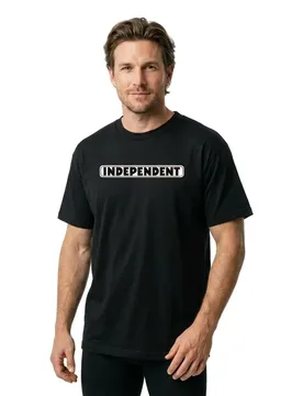 T-shirt à Manches Courtes Bar Logo Black L - Independent - FashionsVida