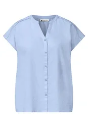 Buttoned splitneck blouse w ta female