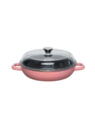 Tegame per brasare con coperchio 28 cm rosa corallo