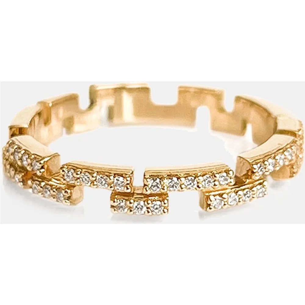 Anillo Small Brick de oro y diamantes - Sansoeurs - FashionsVida