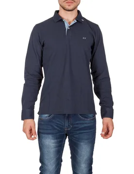 Polo M/l Toppa Denim 26110 07 NAVY - Sun68 - FashionsVida