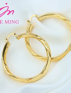 Big Hoop Earrings 60MM 18K Gold Plated Clip Copper Round Circle Earrings for Women's Fashion Statement Golden Punk Charm Earring - Aliexpress - FashionsVida