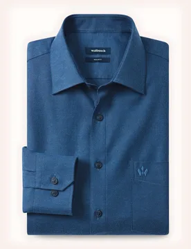 Soft-Flanell-Hemd, Comfort Fit, Farbe Blau, 45/46, softer Baumwoll-Flanell Kent-Kragen Herren - Walbusch - FashionsVida