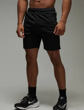 Herren Herren Active Zip-Taschen Stretch 7 Zoll Gym Short Black Größe 2XL - boohooMAN - FashionsVida
