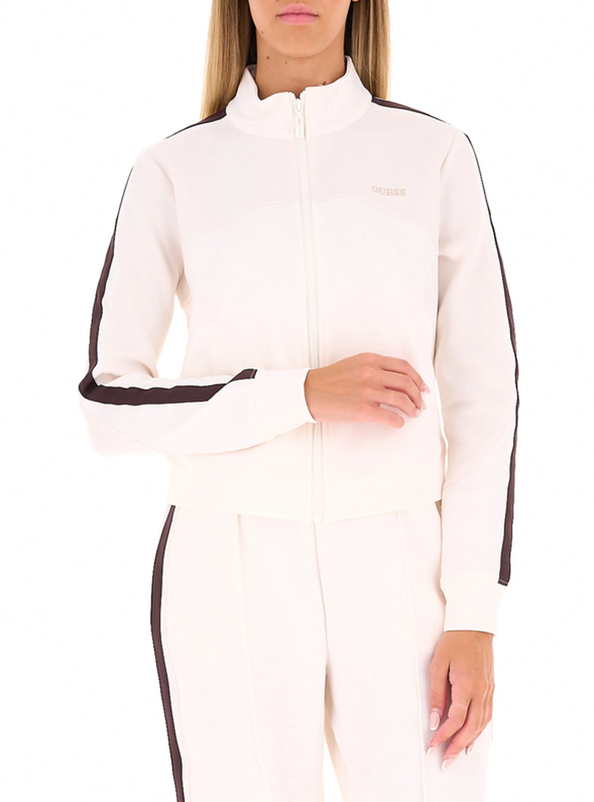 Guess Felpa con zip AVORIO XS - Guess - FashionsVida