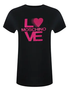Womens Love Bold Logo Black T-Shirt Cotton - Size Small - Moschino - FashionsVida
